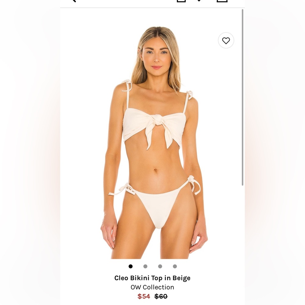 Off-white, cream, tie bikini top
